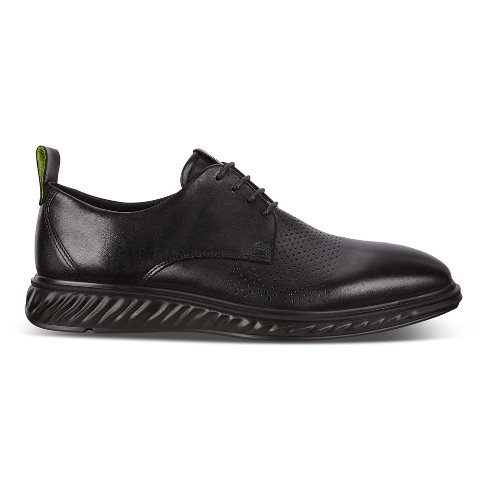 ECCO Mens Derby Shoe Black - St.1 Hybrid Lite Plain-Toes - JYK-154326